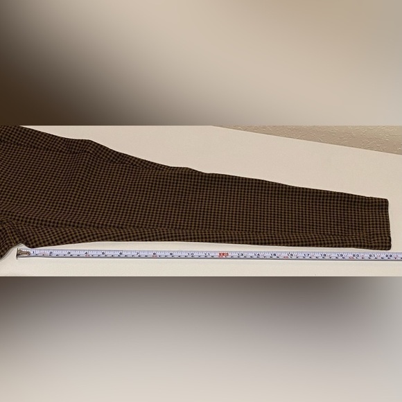 J JILL Women's Ponte High Rise Leggings Black/Acorn Checkered Stretchy Size S - Picture 11 of 11